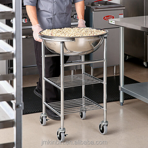 Stainless Steel Mobile Mixing Bowl Stand 2-Tier Storage Rack for Commercial <b>Kitchen</b> Bakery - Product Image 5