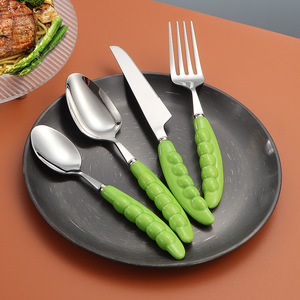 Cubiertos de Acero Inoxidable 304, Juego de Cuchillo, Tenedor y Cuchara con Mango de Cerámica, Cuchara para Postre/Té, Cubertería para Restaurante/Hotel - Product Image 4