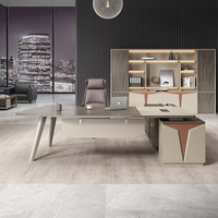 Scrivania Moderna in Legno MFC per Ufficio, Tavolo da Lavoro per Dirigenti, Set di Mobili per CEO e Manager, per Ufficio o Casa, Certificato CE
