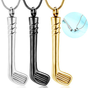 Collier pendentif de mode pour femme, bijoux fins en acier inoxydable, motif club de golf - Product Image 1