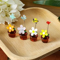 Ornamen Bunga Kaca Warna-warni Buatan Tangan yang Lucu, Dekorasi Rumah Paskah, Hadiah Kreatif