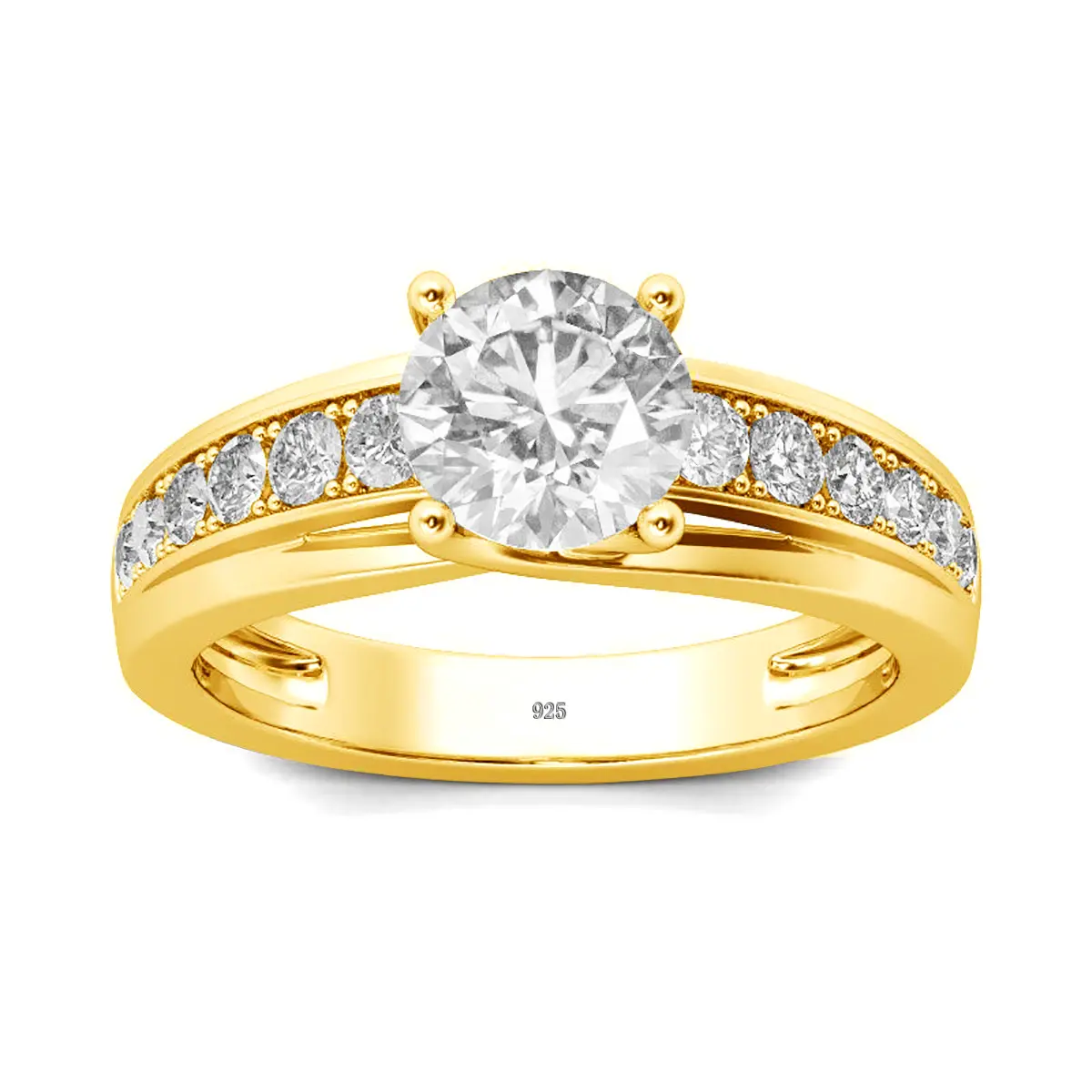 Gioielli femminili di lusso fidanzamento matrimonio oro anillos de oro 1 Carat VVS1 Moissanite Diamond Band 14K 18K anelli in oro