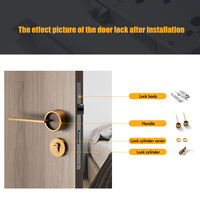 Serrures fendues magnétiques nordiques poignées de porte de chambre silencieuse intérieure pour chambre à coucher fermeture magnétique Durable en Bronze jaune usage domestique
