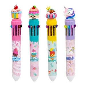 Выдвижные ручки рекламные красочные фантазии 10 цветов мультфильм каваи Единорог шариковая ручка дети любимые отлично для школы