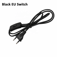 Câble d'alimentation avec interrupteur 303 à bouton, prise EU blanc/noir, câble 2 broches pour lampe de bureau, rallonge avec interrupteur AC 220V