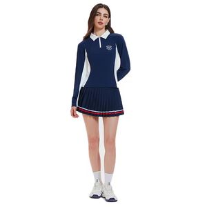 Ensemble de jupe de tennis pour femmes de haute qualité - Manches longues, respirant, taille haute, idéal pour le yoga, le fitness et la course à pied - Product Image 6