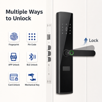 Ensemble de serrure de poignée de porte intelligente Tuya/TTlock pour porte en acier accès sans clé par empreinte digitale en alliage d'aluminium clavier électronique mot de passe nuage