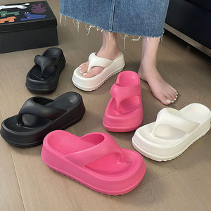 Chanclas de alta calidad para mujer, sandalias informales planas duraderas para exteriores, Playa antideslizante para zapatillas, plataforma suave, aumento de altura - Product Image 3