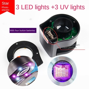 Loupes de bijoutier <span class=keywords><strong>C920</strong></span> avec lentille de 20 mm, grossissement 30x, lampe de bureau à 6 LED, mesure d'échelle, détecteur de billets ABS, oeil de pigeon, textile, Chine - Product Image 2