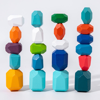 Vente directe d'usine - Jouets d'empilage arc-en-ciel - Blocs de construction en bois - Pierres d'équilibre Montessori pour enfants de 5 à 7 ans - Style moderne