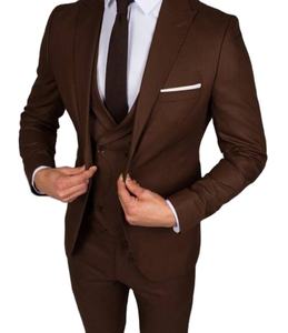 Moda doble Breasted chaleco traje Homme hombres traje de novio de boda Boda de hombre chaqueta Masculino Slim Fit <span class=keywords><strong>3</strong></span> piezas (chaqueta + pantalones) - Product Image 1