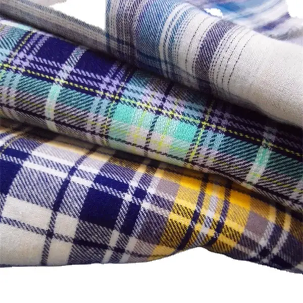 Hot selling China stock wholesale pure cotton shirting plaid textile 100% cotton yarn dyed check fabric men's shirt/yarn dyed