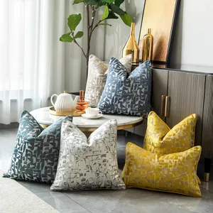 Capa de almofada decorativa de luxo, almofada de design abstrato de luxo leve para decoração de casa, travesseiros, dropshipping, cor de ouro, imperdível