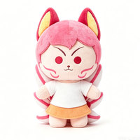 Peluche personnalisée Renard à neuf queues OEM ODM, adorable Kitsune rose avec design de queue unique pour les fans d'anime
