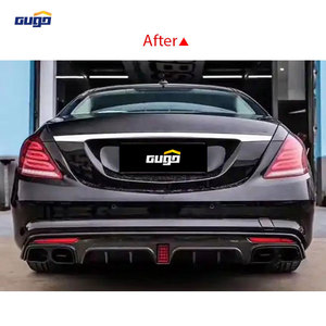 Gugo 2014-2017 W222 S Class Benz xe ô tô phía sau khuếch tán ống xả lời khuyên trước Bumper nâng cấp Điều kiện Mới mô hình barbos thanh toán TT - Product Image 2