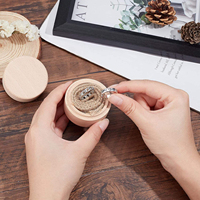 Mini boîte de rangement en bois de hêtre, portable, petite, pour bijoux, bagues de mariage, boucles d'oreilles, bibelots, étui naturel non fini, DIY, gravure laser