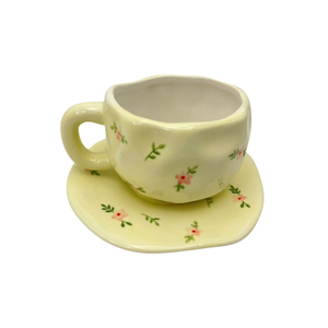 Factory Newest Price Wholesale Handmade Ceramic Coffee Cup Irregular <b>Mug</b> Breakfast Cup <b>Set</b> for Milk Coffee or Tea - Product Image 2