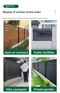 Panneau de clôture composite pour jardin et extérieur 6 pieds x 8 pieds, clôture en aluminium avec écran d'intimité, <span class=keywords><strong>kit</strong></span> de portail de clôture en WPC - Product Image 2