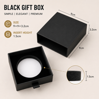 Boîte cadeau en papier noir mat de luxe avec logo personnalisé, laminage gaufré et doublure en éponge pour emballage de boîte à snus en aluminium