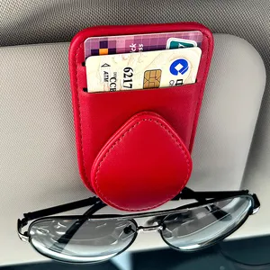 אמריקאי חם מכירות רכב משקפיים מחזיק אוניברסלי אוטומטי מגן שמש משקפי שמש מחזיק קליפ עור משקפיים קולב כרטיס כרטיס קליפ