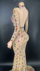 Gaun Pengantin NOCANCE Model Terbaru 2026 Tanpa Tali Dengan Kristal Warna-warni Lengan Panjang Gaun Pengantin Wanita Untuk Pesta - Product Image 4