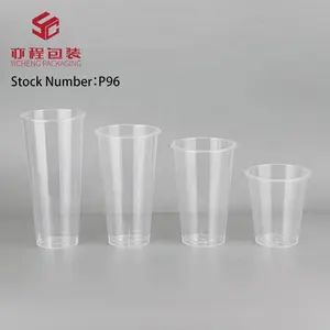 YICHENG P96 90mm - 550ml Clear PP Plastic Cups - 500 Pack