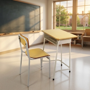 Conjunto de Escritorio y Silla Escolar Económico, Muebles Ergonómicos para Aula con Tablero de Contrachapado para Primaria y <span class=keywords><strong>Secundaria</strong></span> - Product Image 1