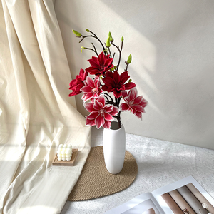 Nueva Flor Sintética de Orquídea de Seda <span class=keywords><strong>Fu</strong></span> <span class=keywords><strong>Xing</strong></span> de Estilo Chino, Origen Shandong, para Año Nuevo Chino, Restaurante, Dormitorio, Sala de Estar, Hotel - Product Image 4