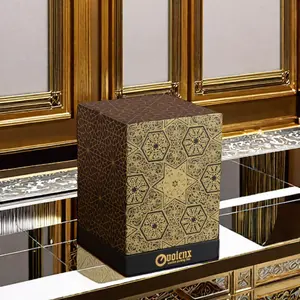 Großhandel individuelles Design kreative luxuriöse Mdf-Lackverpackung Geschenkbox leere Parfümflasche 100 ml arabische hölzerne Parfümbox