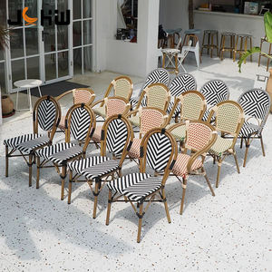 Chaise de <span class=keywords><strong>bistrot</strong></span> empilable en rotin moderne, résistante à l'eau, pour l'extérieur, <span class=keywords><strong>le</strong></span> jardin, <span class=keywords><strong>le</strong></span> patio, <span class=keywords><strong>le</strong></span> café, <span class=keywords><strong>le</strong></span> restaurant, <span class=keywords><strong>le</strong></span> balcon, la cour - Product Image 4