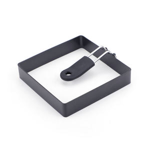 Edelstahl Lebensmittel qualität Quadratische Form Antihaft-Ei-Kochring Eierform mit Silikon griff zum Frühstück - Product Image 2