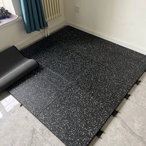 Dalles en <span class=keywords><strong>caoutchouc</strong></span> résistantes aux chocs 500x500x25mm pour sols de salle de sport et de fitness - Product Image 6