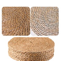 Meilleure vente : Set de table rond en lin tressé, dessous de verre, protection de plat résistante à la chaleur et biodégradable, décoration de table pour mariage et maison