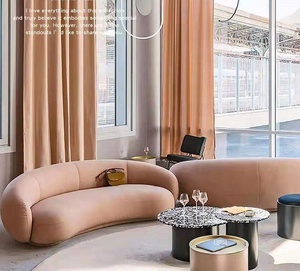 Ensemble de canapés modulaires en velours moderne européen, design contemporain, cuir véritable, bois <span class=keywords><strong>convertible</strong></span> pour la maison, le hall d'hôtel - Product Image 5