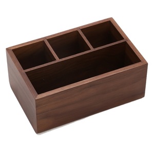 Boîte de rangement pour bureau en noyer noir, boîte de rangement pour papeterie, boîte de rangement multifonctionnelle pour bijoux et télécommandes - Product Image 5