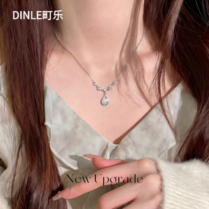 สร้อยคอโมอิสซาไนต์ Dinle เงินแท้ S925 จี้รูปหยดน้ำ สี D ระดับความสะอาด VVS1 เครื่องประดับสำหรับงานแต่งงาน - Product Image 3