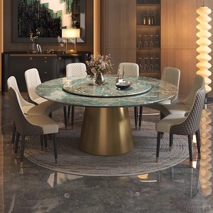 Table ronde en marbre vert <span class=keywords><strong>Amazon</strong></span> <span class=keywords><strong>de</strong></span> luxe italien sur mesure, acier inoxydable sur mesure pour villa <span class=keywords><strong>de</strong></span> luxe - Product Image 2