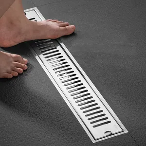 Customization SUS SS 304 200-1200mm Stainless Steel Linear Rectangular Linear Floor Drain Rectangle Shower Drains