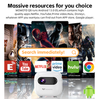 Mini Proyector WOWOTO Q8 para Teléfono con 150ANSI Lúmenes, 2G RAM, WIFI, Bluetooth, Proyector LED, Regalo Promocional