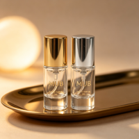 Flacon de parfum en verre à sertir haute pression FEA15 à base épaisse de 3 ml, avec étiquette personnalisée noir et or, échantillon de parfum vide – Vente chaude aux États-Unis