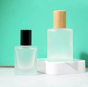 Frosted 15ml Square Flat Glass Bottle Fine Mist Sprayer Screen Printed LK Model Glass Spray Crown Cap Empty Stock Screw <b>Perfume</b> - Product Image 2