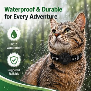 Collier GPS pour animaux de compagnie, pour chats, noir, étanche, Bluetooth, suivi en temps réel, compatible Android, sans frais mensuels - Product Image 4