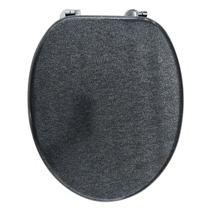 Siège de toilette moderne en MDF pailleté à fermeture douce avec charnière en acier inoxydable 304, style design pour villas de luxe et appartements haut de gamme - Product Image 3