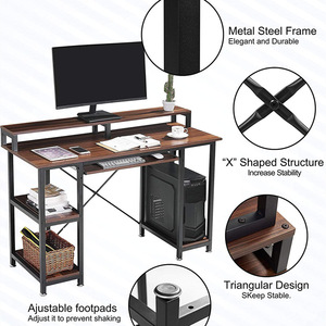 Estante de livro personalizável, combinação de livro para mesa de casa, computador de escrita única, mesa de estudo estudante com prateleira de ferro, arte - Product Image 2