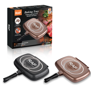 RAF doppio lato Non aderente teglia griglia padella per arrostire la frittura e la cottura con bordo sigillato e manico resistente al calore - Product Image 5