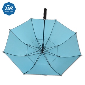 High-End Custom Logo Double-Layer <b>Windproof</b> UV Black Coating Manual Golf <b>Umbrella</b> 60" Modern Straight Style for Golf Cart - Product Image 2