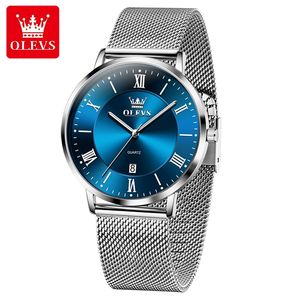 Montre à quartz pour homme, bracelet en maille, chronographe multifonctionnel classique, étanche, avec logo personnalisé OEM - Product Image 2