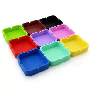 Square Silicone Ashtray High Temperature Resistant Household Silicone Ashtray 8.8cm