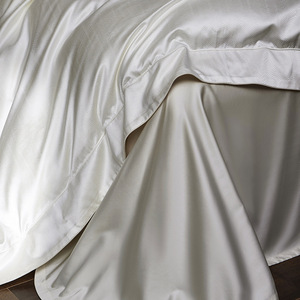 Ensemble de literie en coton et soie, 4 pièces, couleur unie, hypoallergénique, lavable en machine, pour usage domestique - Product Image 2
