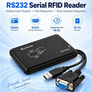 เครื่องอ่านบัตร RFID RS232 ความถี่ 125 กิโลเฮิร์ตซ์ ระยะการอ่านสูงสุด 8 ซม. เครื่องอ่านบัตรสมาร์ทการ์ดสำหรับโครงการระบบระบุตัวตน RFID - Product Image 2